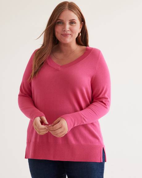 Fine Gauge Cotton Blend Sweater