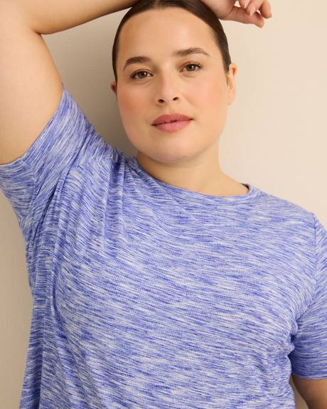 Heather Ribbed Short-Sleeve T-Shirt - Active Zone