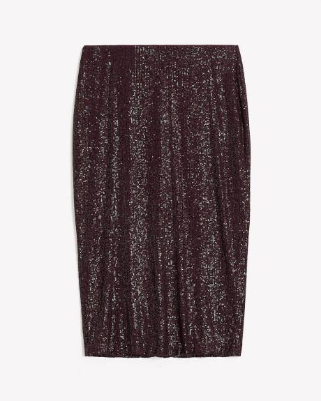 Sequins Knit Pull-On Midi Skirt - Addition Elle