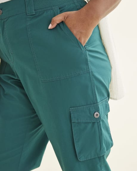 Pantalon capri avec bande de taille côtelée