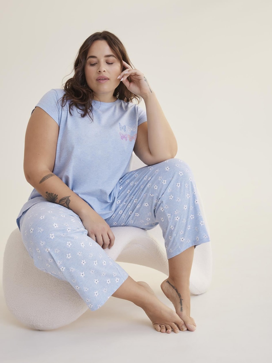Cap-Sleeve Pyjama Top with Open Crossover Back - ti VOGLIO