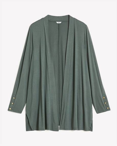 Cardigan ouvert à manches longues, tissu responsable