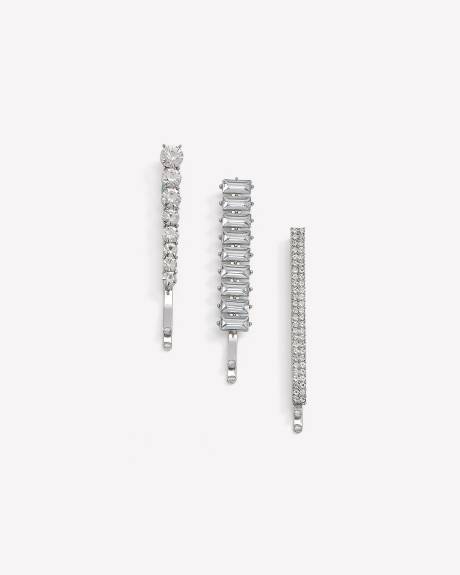 Assorted Golden Stone Hair Pins, Set of 3