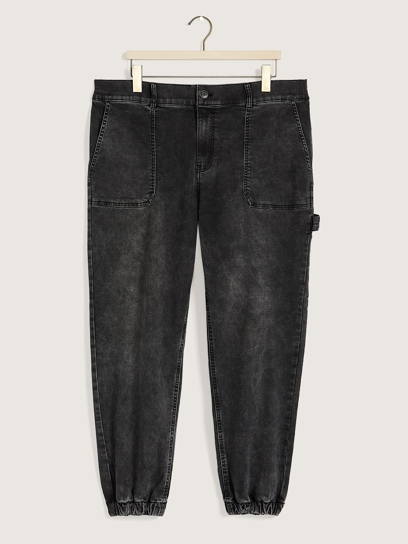 Grey Wash Knit-Like Denim Jogger Pants, 1948 Fit - d/C JEANS