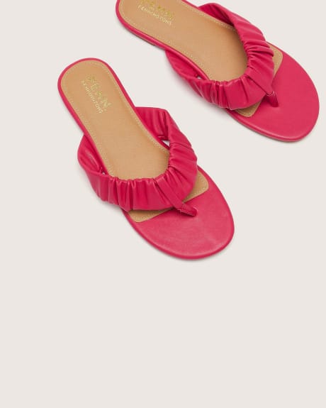 Extra-Wide Width, Scrunched Thong Flip-Flop Sandal