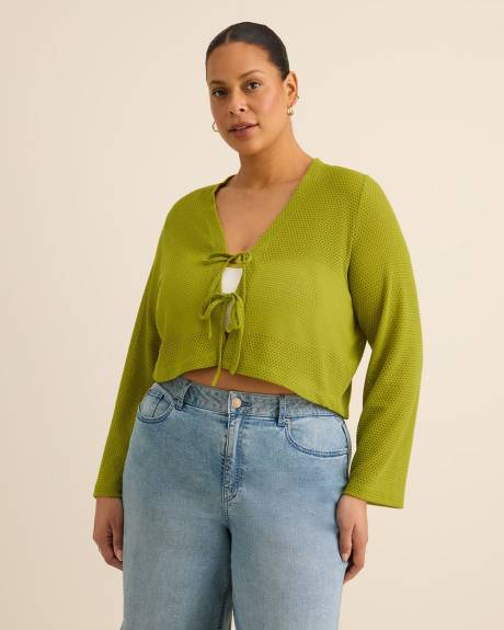 Cardigan nou&eacute; &agrave; manches cloches