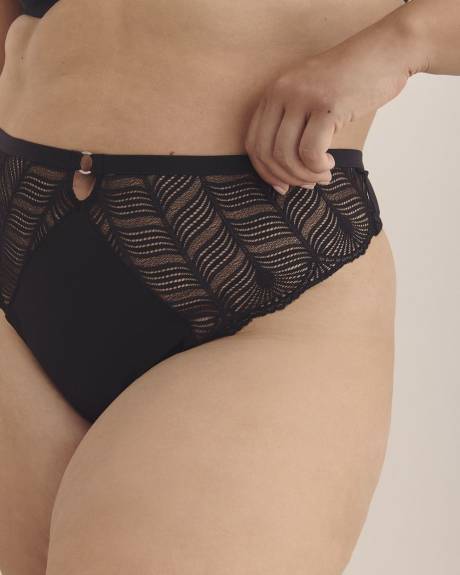 Satin Thong with Lace Sides - Déesse Collection