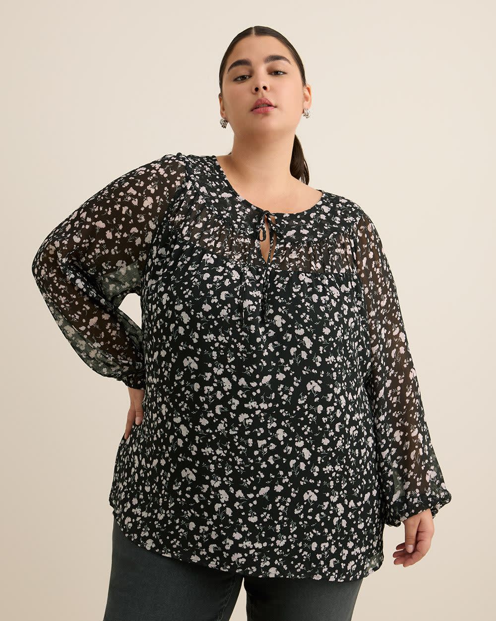 Shirred Swing Blouse