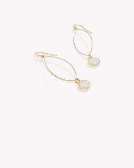 Marquise Hoop Earrings with Pendant Stone