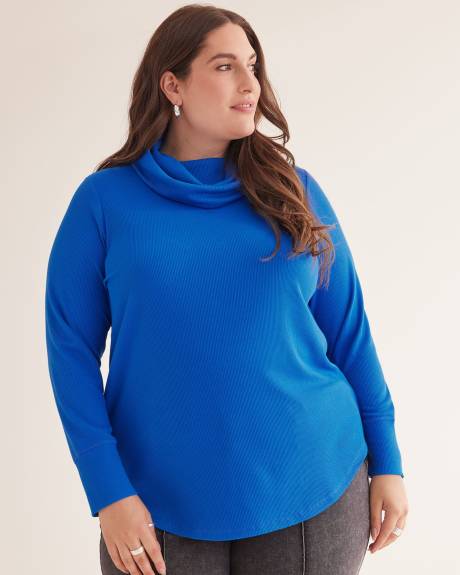 Waffle Knit Tunic with Cowl Neck | Penningtons