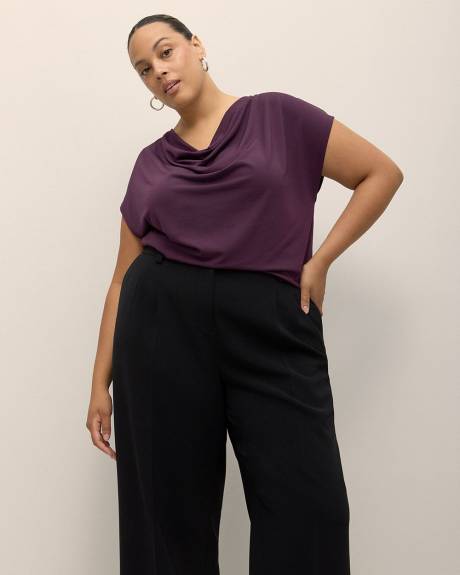 Cowl-Neck Knit Top