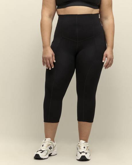 Legging capri noir sculptant, tissu responsable - Active Zone