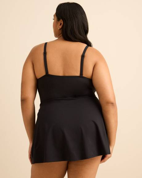 Black Swimdress with Side Waist Tie