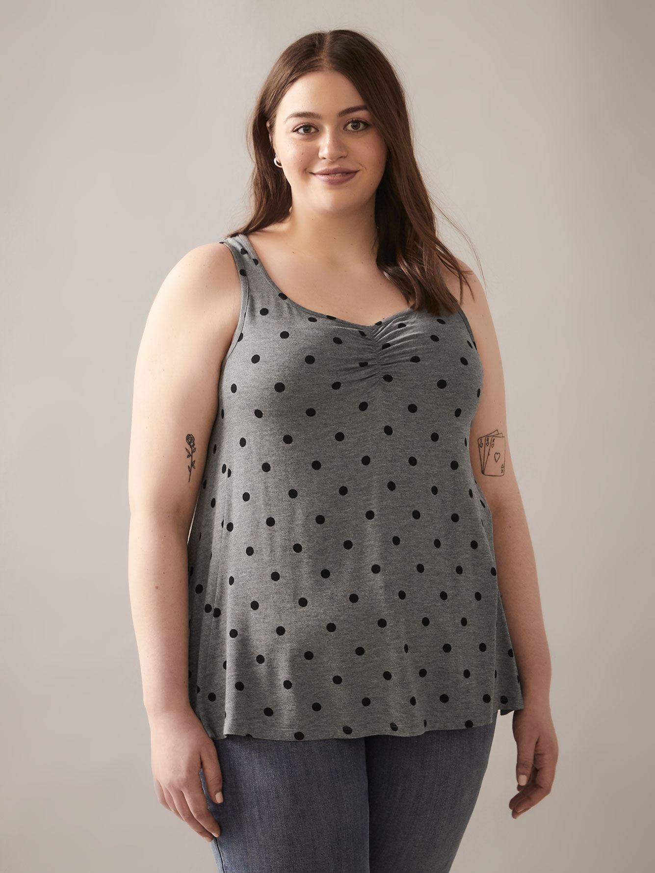 Printed SweetheartNeck Tank Top In Every Story Penningtons