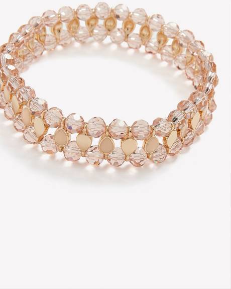 Fancy Stretch Bracelet with Clear Beads