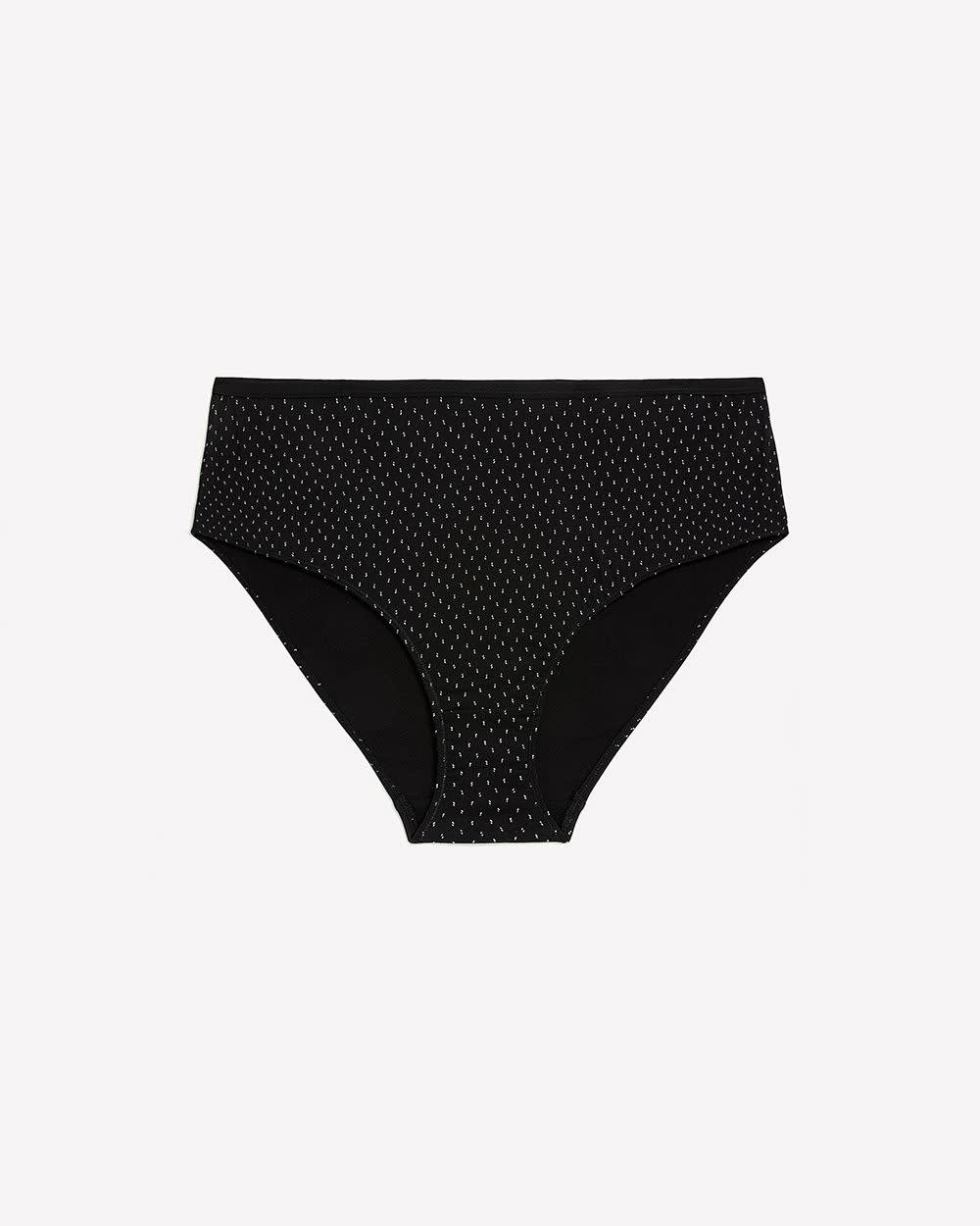 Black Double-Dot Print High-Cut Brief - ti Voglio