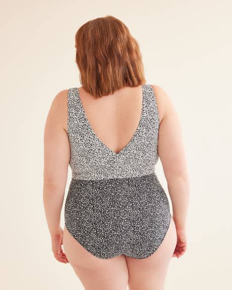 All-Over-Print Wrap One-Piece Swimsuit