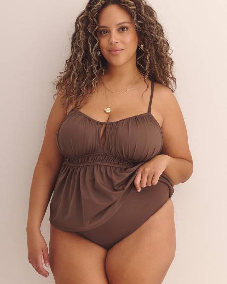Culotte de bikini réversible coupe cheeky à taille haute