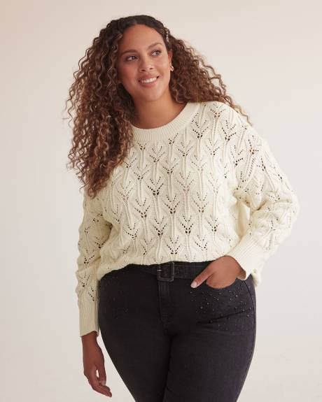 Pointelle Crewneck Sweater