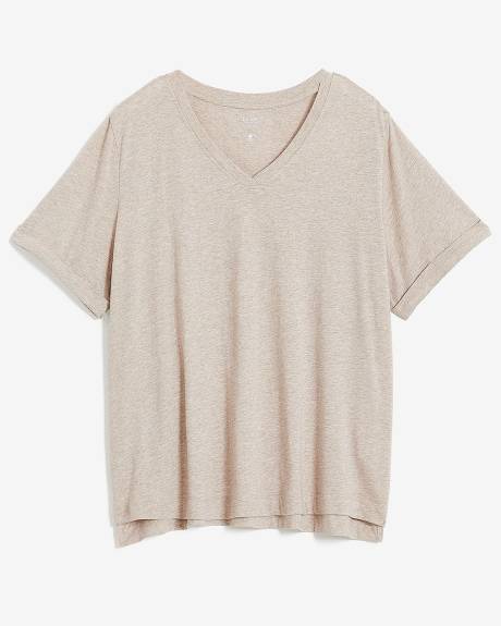 T-shirt col en V, coupe boyfriend, tissu responsable - Essentiels PENN.