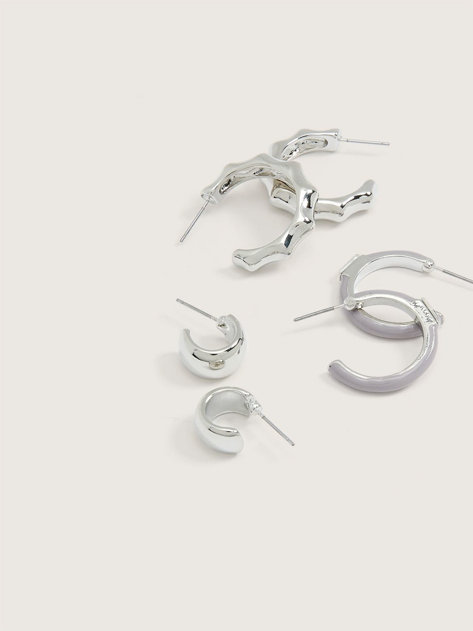 Assorted Mini Hoop Earrings, Set of 3