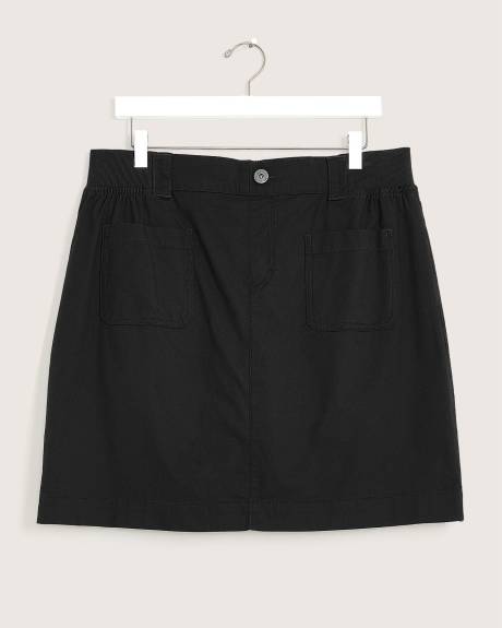 Cotton Cargo Skort with Rib Waistband