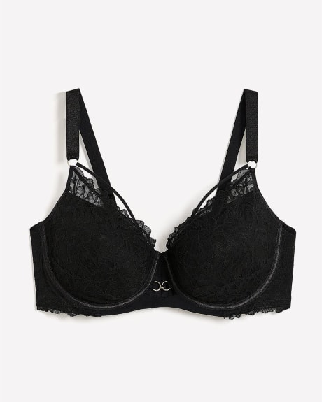 Sexy Black Lace Underwire Balconette Bra - Déesse Collection