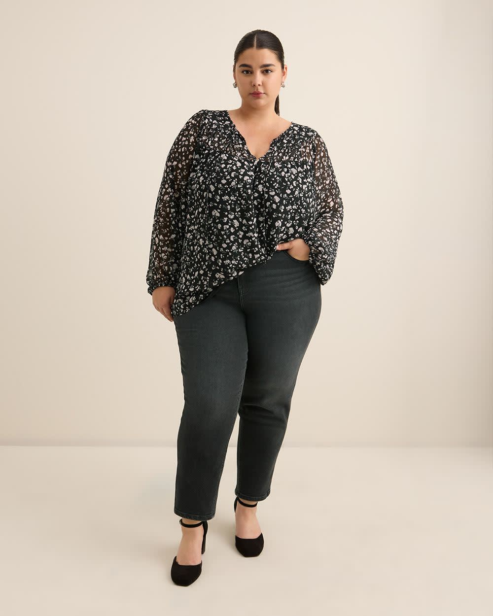 Blouse froncée évasée Blouse froncée évasée
