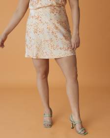 Floral Satin Mini Skirt - Addition Elle