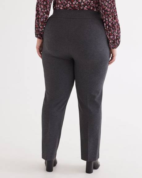 Pantalon gris chiné amincissant essentiel à jambe droite en pointe de Rome