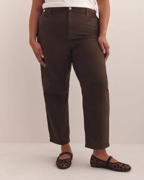 Solid Barrel-Leg Pant