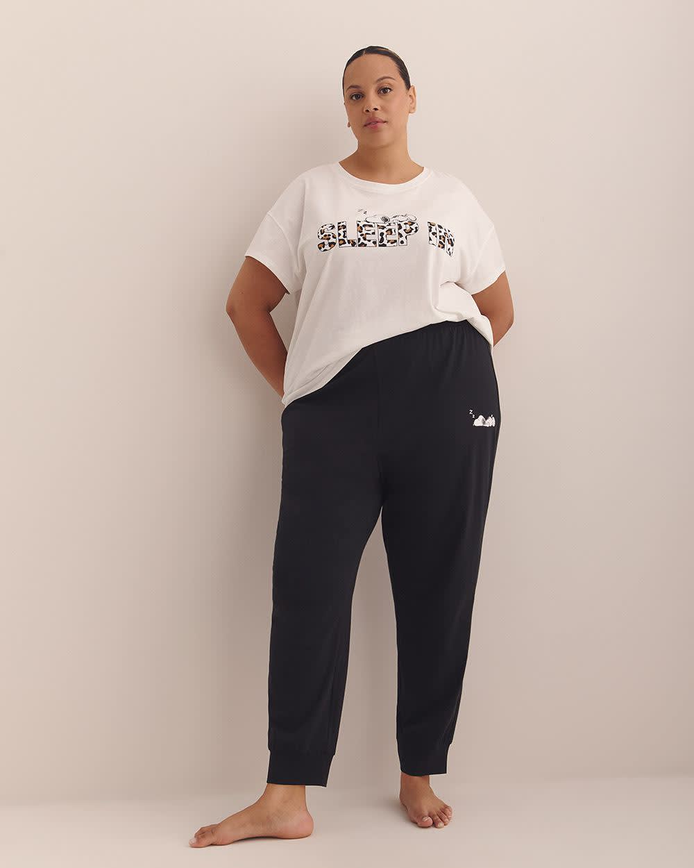 Black Snoopy Pyjama Jogger Pant - ti Voglio