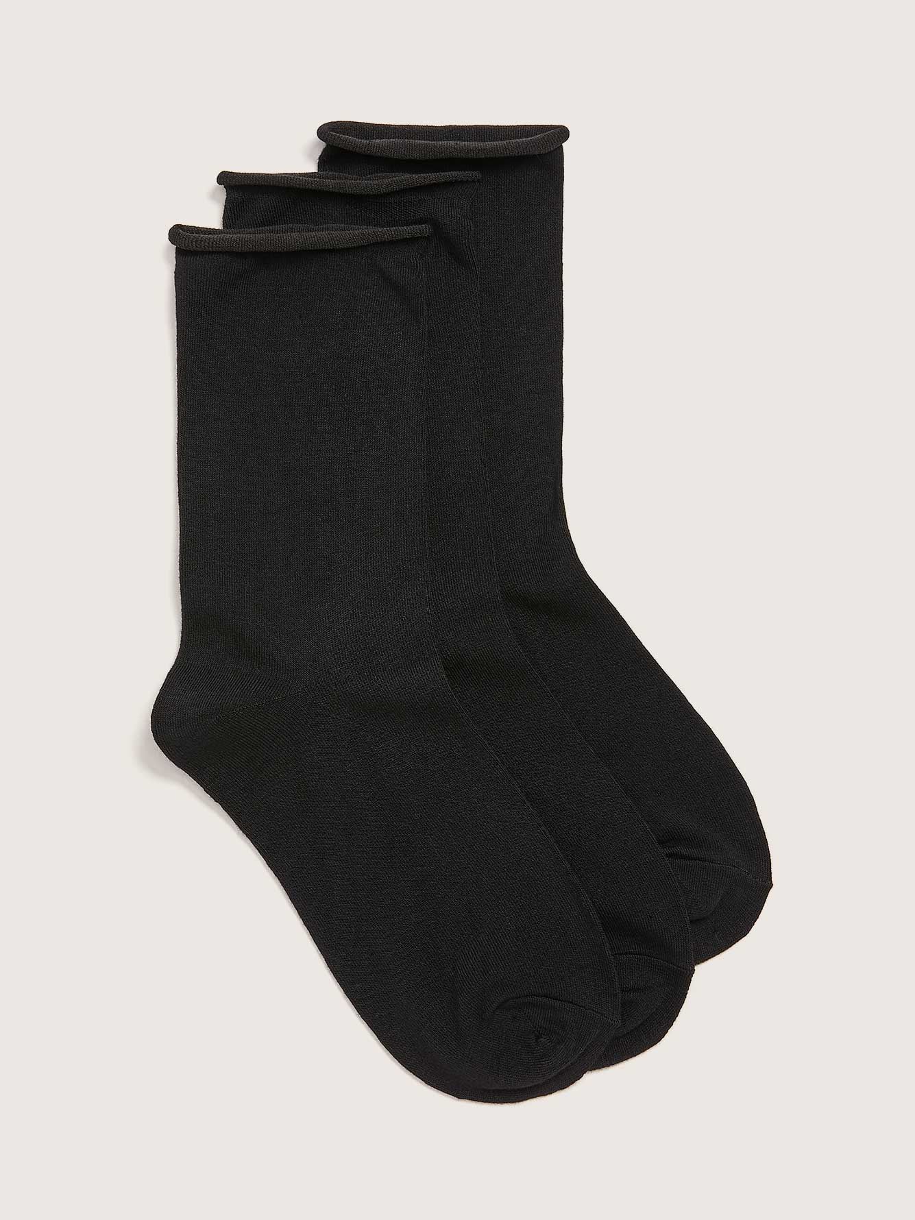 Rolled Edge Socks, Pack of 3 - Addition Elle | Penningtons