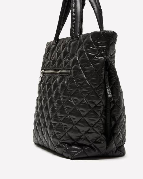 Black Quilted Tote Bag Active Zone Penningtons