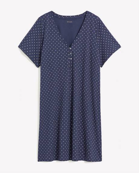 Robe de nuit courte à col Henley - ti Voglio