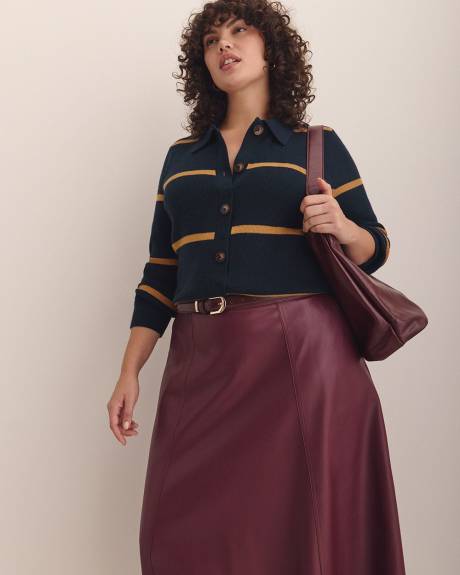 A-Line Faux-Leather Maxi Skirt