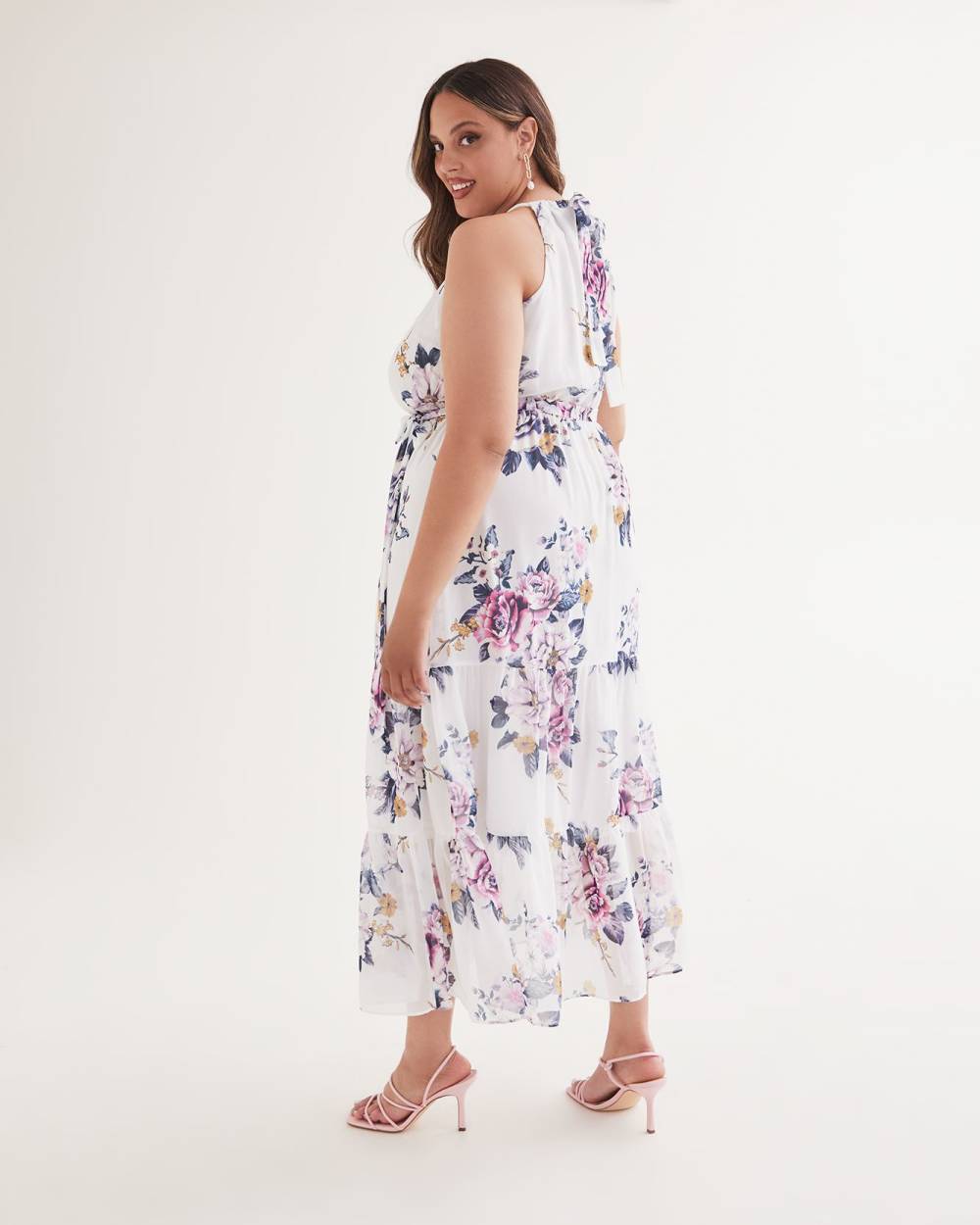 Floral Halter Maxi Dress - City Chic