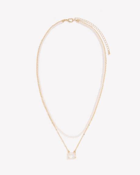 Two-Layer Short Necklace with Mini Pearls