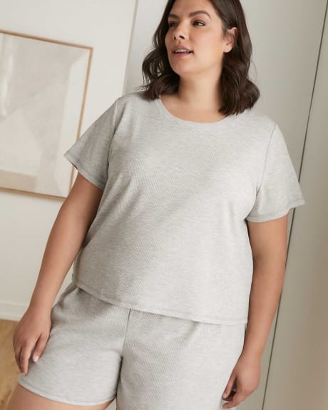 Haut de pyjama court à tissu gaufré - tiVOGLIO