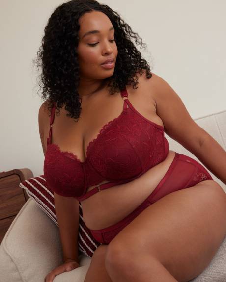 Soutien-gorge balconnet en dentelle avec cordon détachable - Déesse Collection