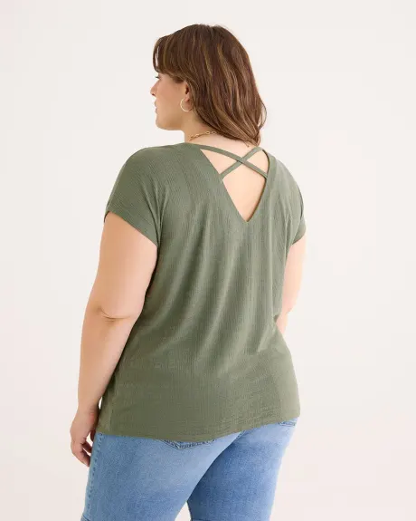 Knit Top with Crisscross Back