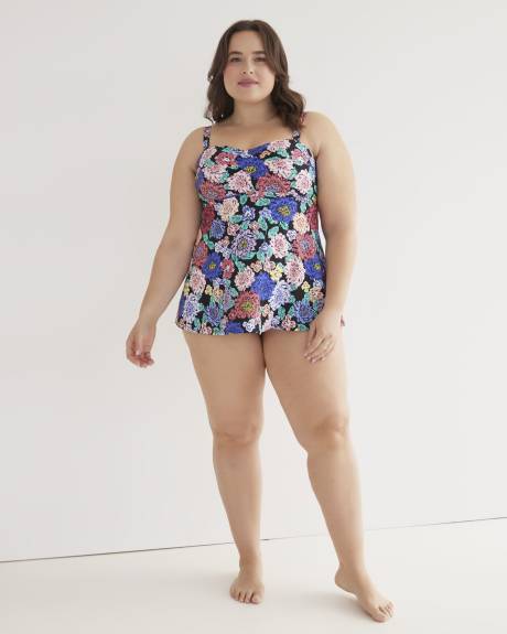 Floral Twisted Bandeau Swim Dress