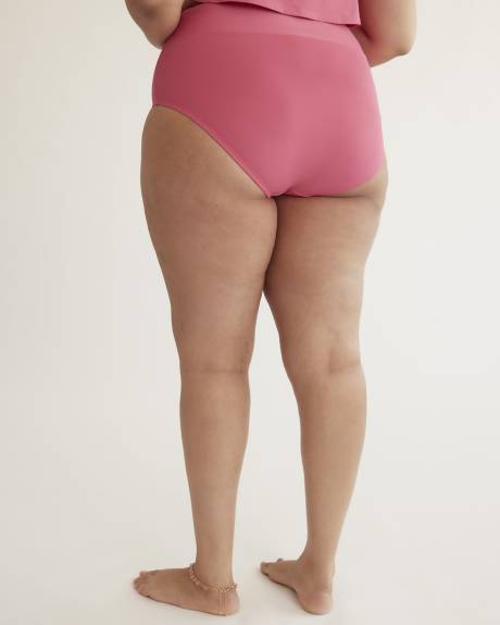 Pink High-Waisted Crisscross Swim Brief