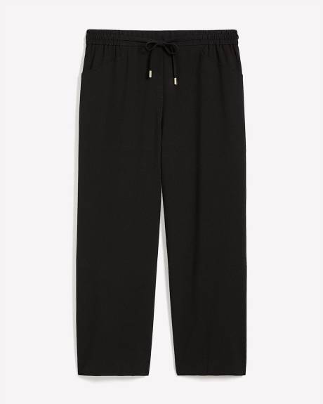 Pantalon à enfiler noir style smoking à jambe évasée Pantalon à enfiler noir style smoking à jambe évasée