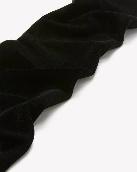Skinny Black Velour Scarf