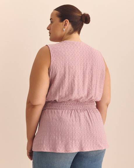Haut froncé sans manches en tricot