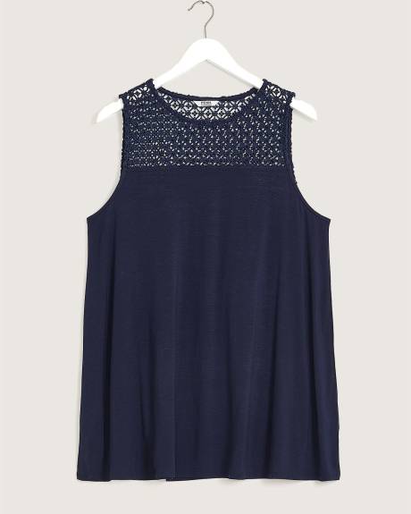Responsible, Sleeveless Knit Top with Crochet