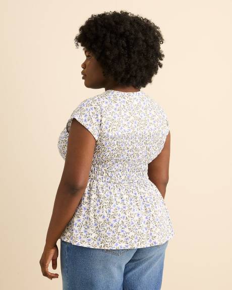 Haut &agrave; manches longues en tricot smock&eacute; - Addition Elle