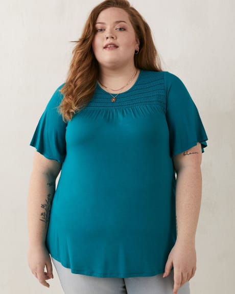 Responsible, Flutter Sleeve Crew Neck Tunic - In Every Story