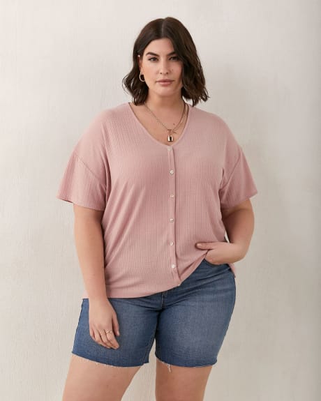 Short-Sleeve Top With Buttons